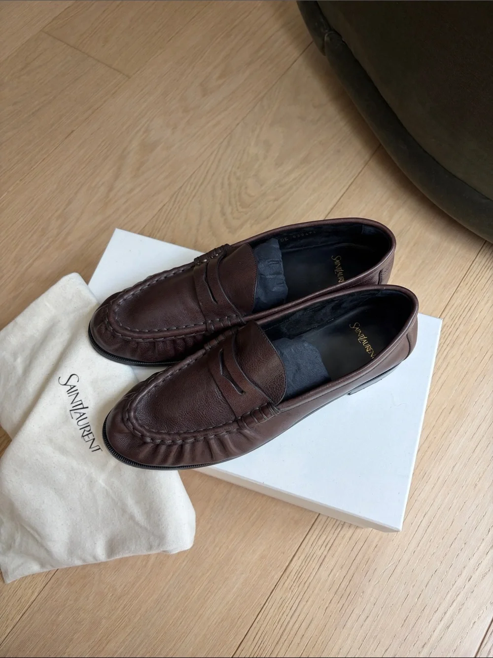 Saint Laurent - PARIS BROWN - LE LOAFER supple in matte leather - 43.5 FR